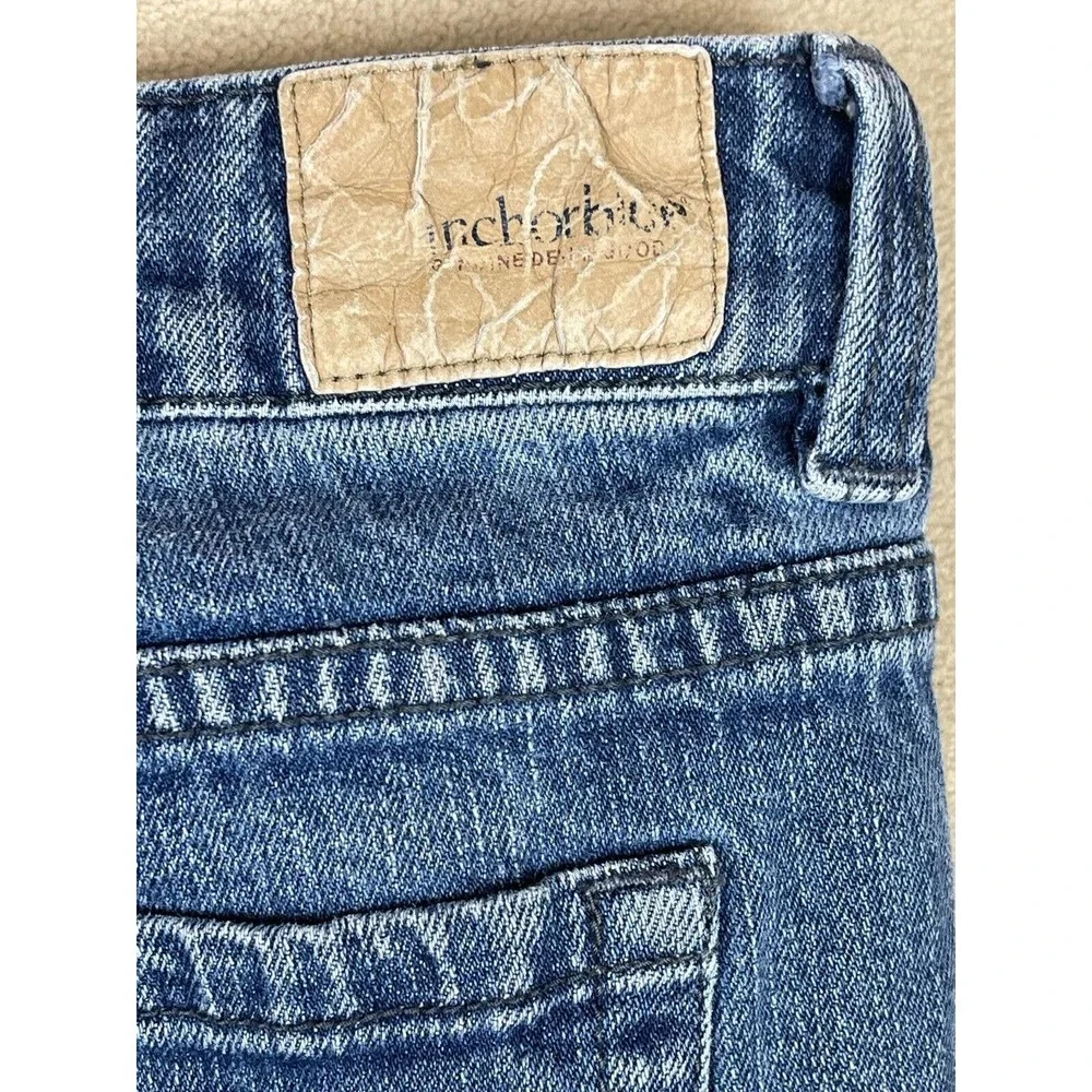 Anchor Blue Juniors 9S Skinny Jeans Low Rise Stretch Regular‎ Fit Blue Denim